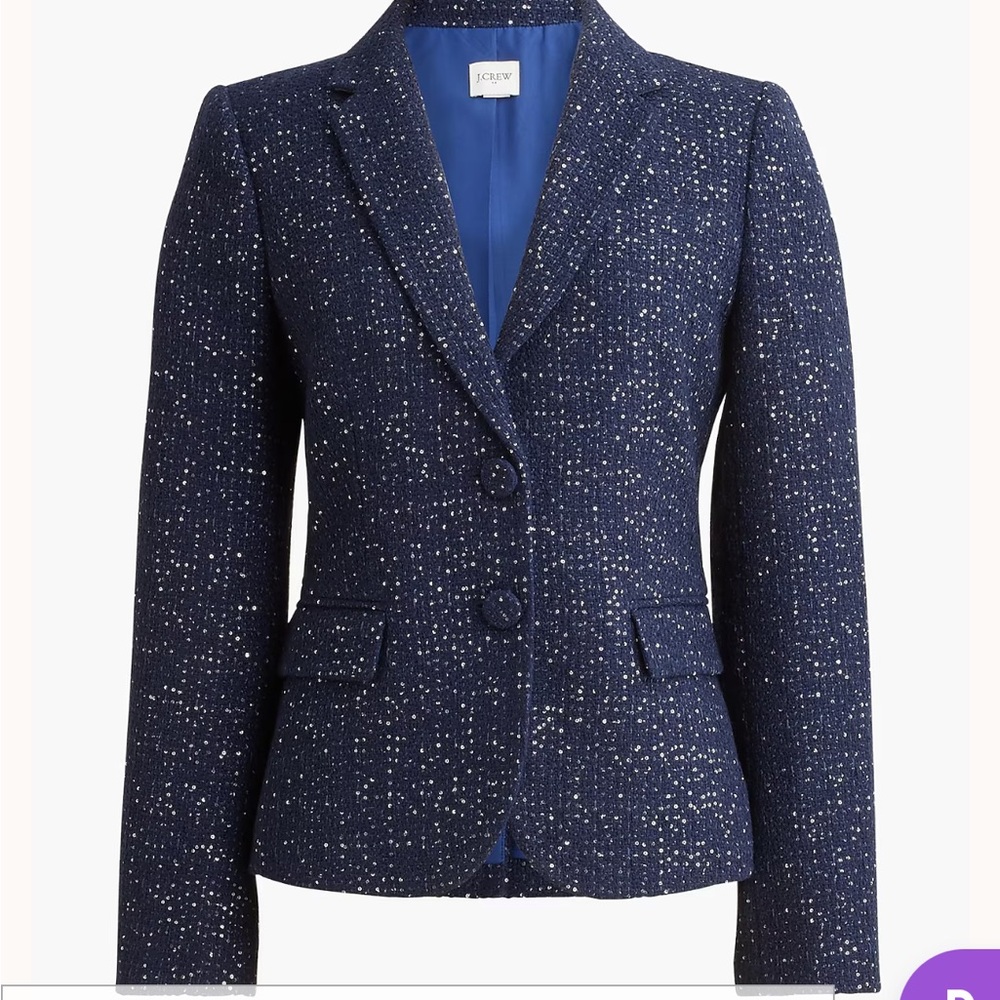 J. Crew Factory Sequin tweed schoolboy blazer
